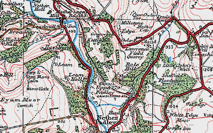 Old map of Upper Padley in 1923