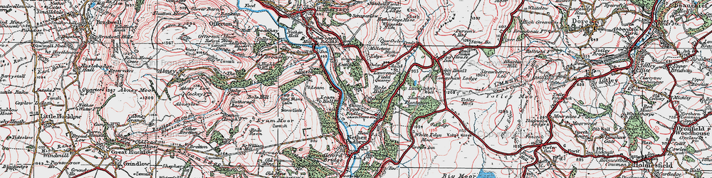 Old map of Upper Padley in 1923