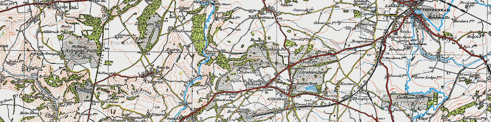 Old map of Upper Pickwick in 1919