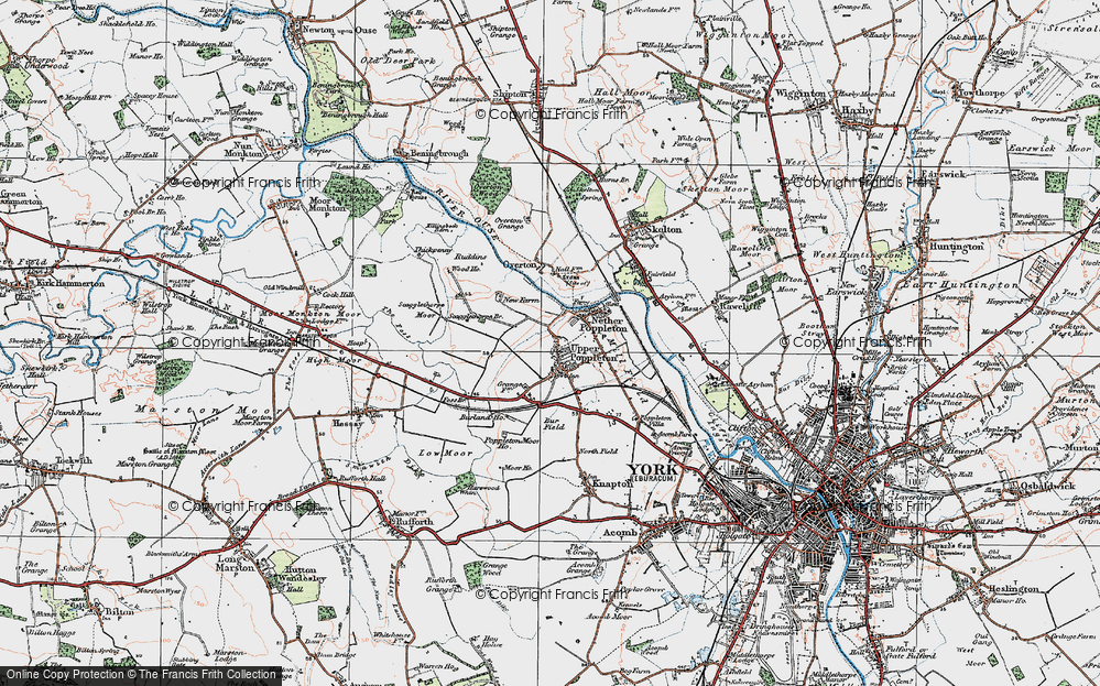 Old Map of Upper Poppleton, 1924 in 1924