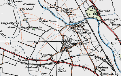Old map of Upper Poppleton in 1924