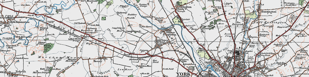 Old map of Upper Poppleton in 1924