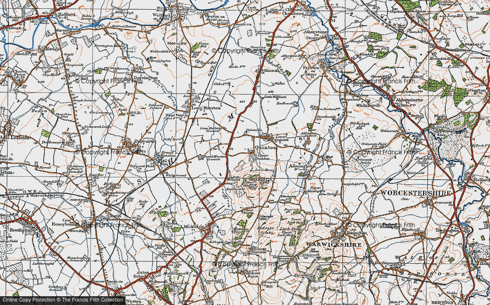 Old Map of Upper Quinton, 1919 in 1919