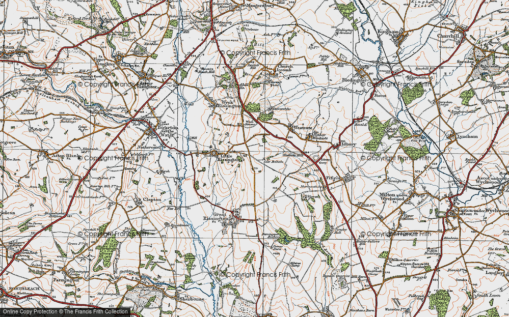 Old Map of Upper Rissington, 1919 in 1919