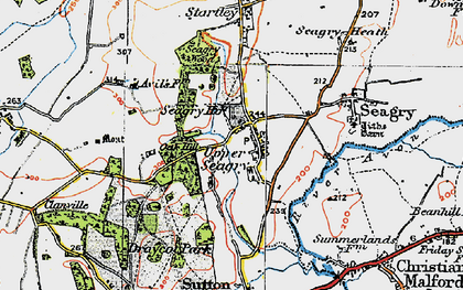 Old map of Upper Seagry in 1919
