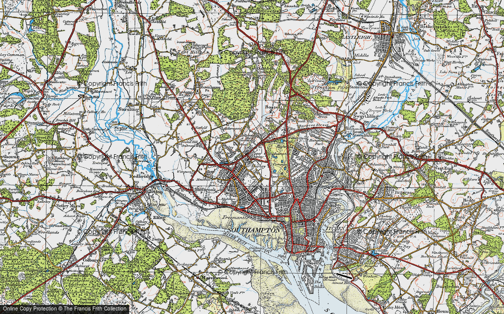 Old Map of Upper Shirley, 1919 in 1919