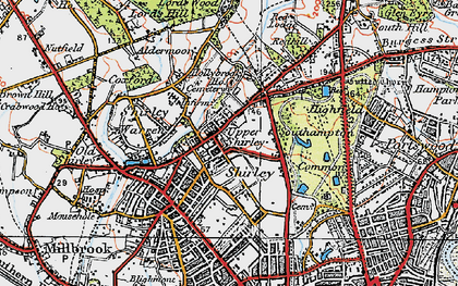 Old map of Upper Shirley in 1919