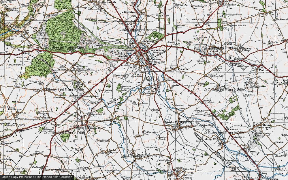 Old Map of Upper Siddington, 1919 in 1919
