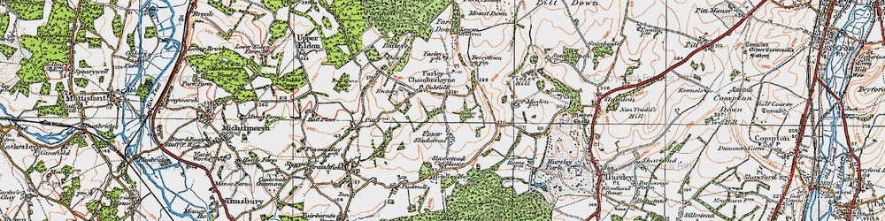 Old map of Bailey's Down in 1919