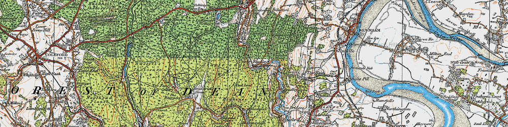 Old map of Upper Soudley in 1919