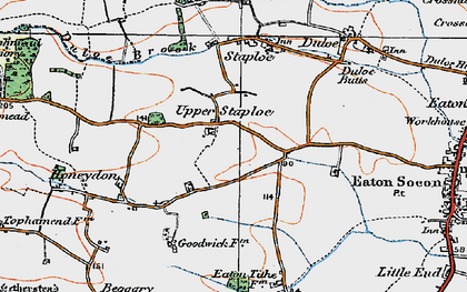 Old map of Upper Staploe in 1919