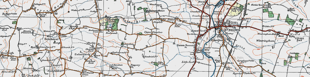 Old map of Upper Staploe in 1919