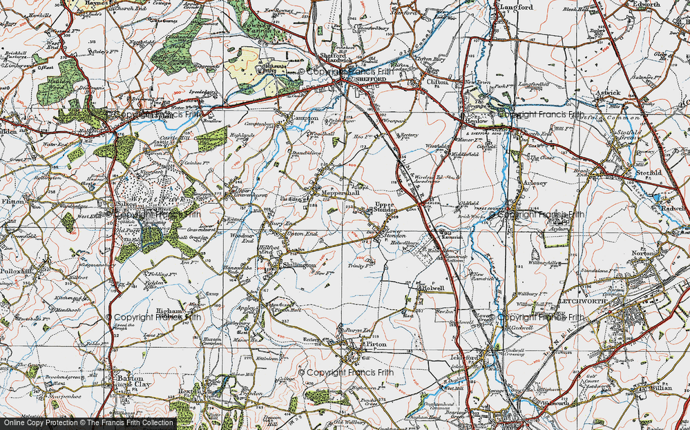 Old Map of Upper Stondon, 1919 in 1919