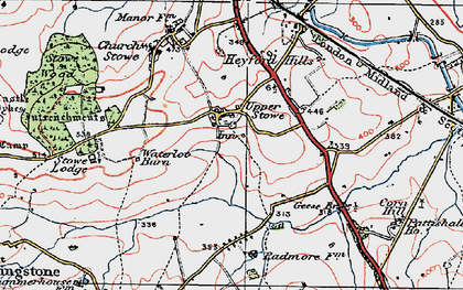 Old map of Upper Stowe in 1919