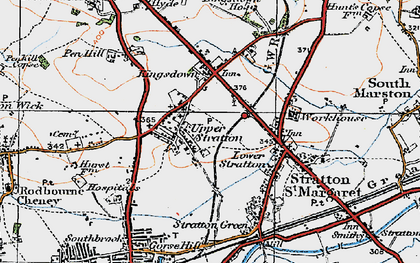 Old map of Upper Stratton in 1919