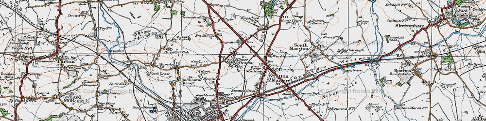 Old map of Upper Stratton in 1919