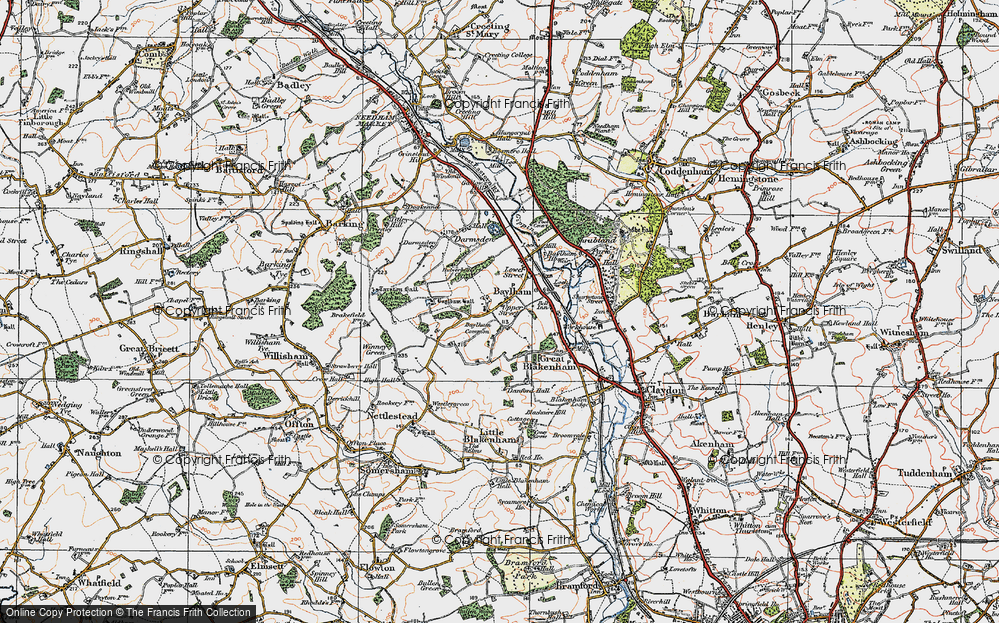 Old Map of Upper Street, 1921 in 1921