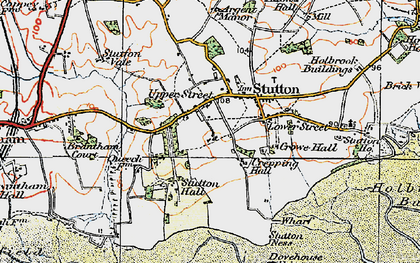Old map of Stutton Hall in 1921