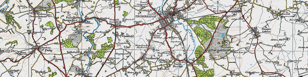 Old map of Upper Studley in 1919