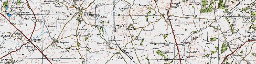 Old map of Upper Sundon in 1919