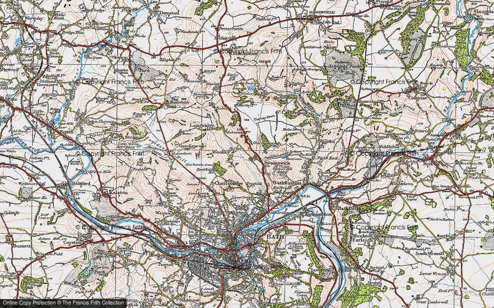 Old Map of Upper Swainswick, 1919 in 1919