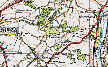 Old map of Upper Swanmore in 1919