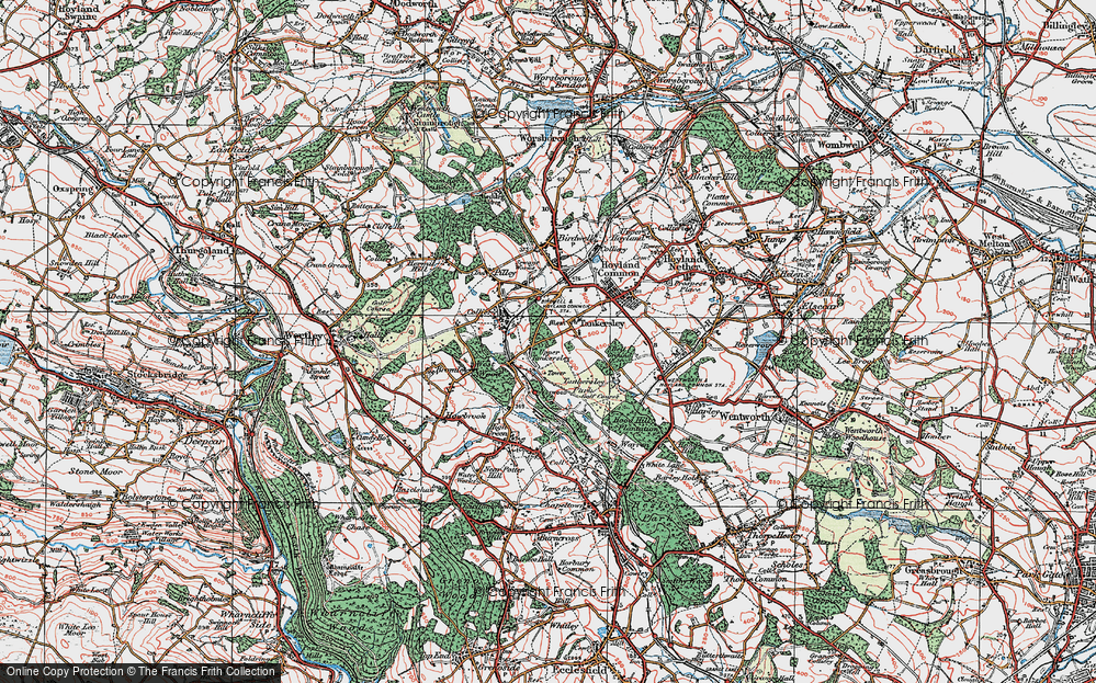Old Map of Historic Map covering Bell Ground in 1924