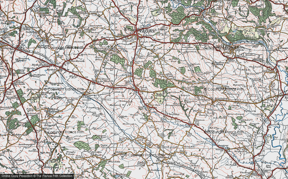 Old Map of Upper Tean, 1921 in 1921