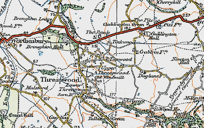 Old map of Upper Threapwood in 1921