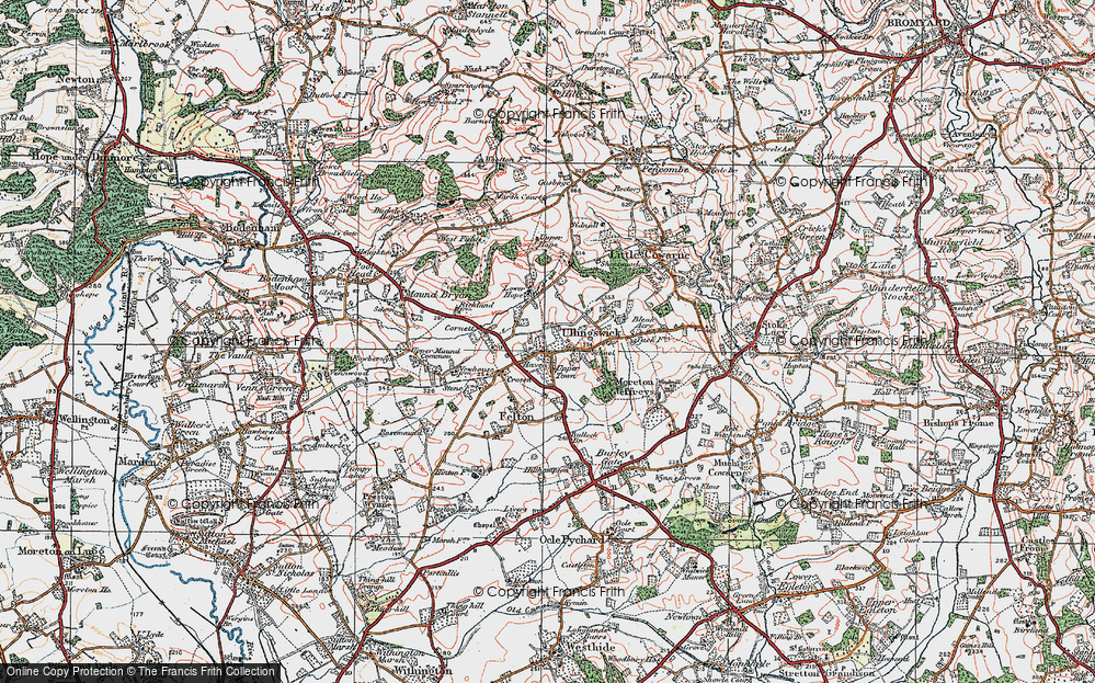 Old Map of Upper Town, 1920 in 1920