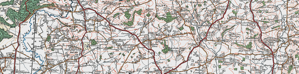 Old map of Upper Town in 1920