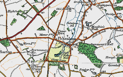 Old map of Bartonmere Ho in 1920