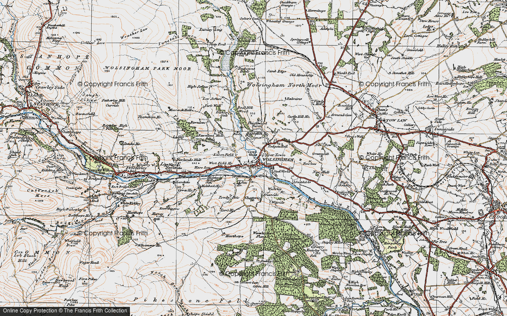 Old Map of Upper Town, 1925 in 1925