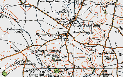 Old map of Upper Tysoe in 1919