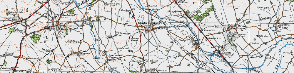 Old map of Cotswold Water Park in 1919