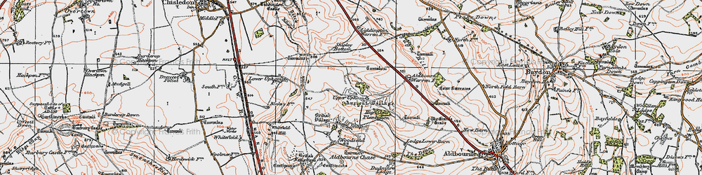 Old map of Upper Upham in 1919