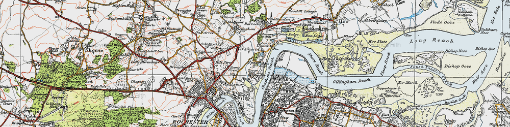 Old map of Upper Upnor in 1921