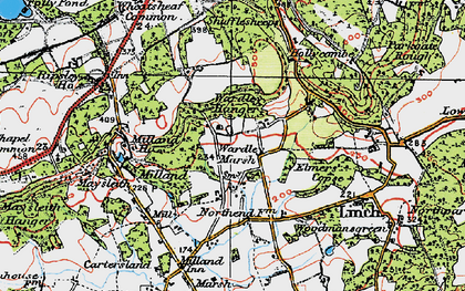 Old map of Upper Wardley in 1919