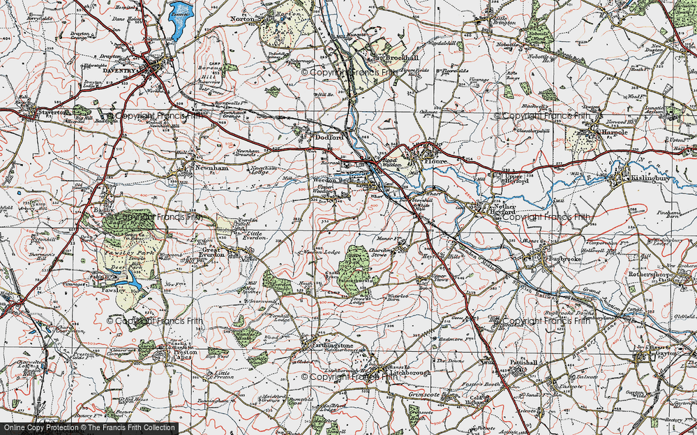 Old Map of Upper Weedon, 1919 in 1919