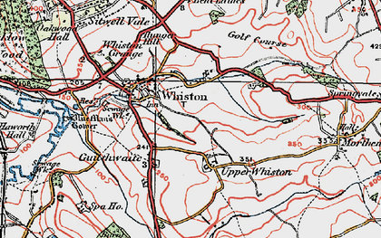 Old map of Upper Whiston in 1923
