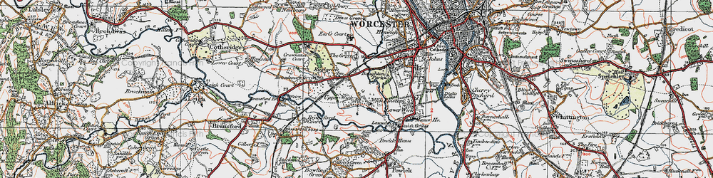 Old map of Upper Wick in 1920
