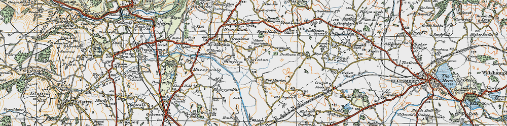 Old map of Upper Wigginton in 1921