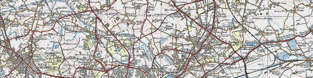 Old map of Witton Lakes in 1921