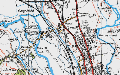 Old map of Upper Wolvercote in 1919