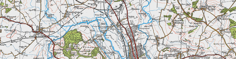 Old map of Upper Wolvercote in 1919