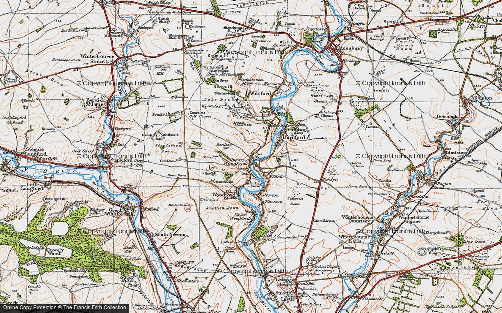Old Map of Upper Woodford, 1919 in 1919