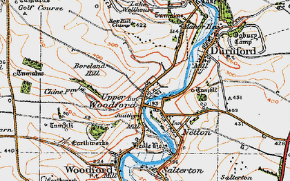 Old map of Upper Woodford in 1919
