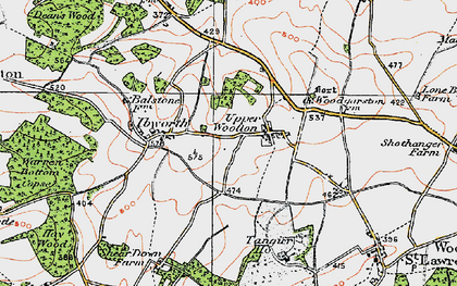 Old map of Whitedown in 1919