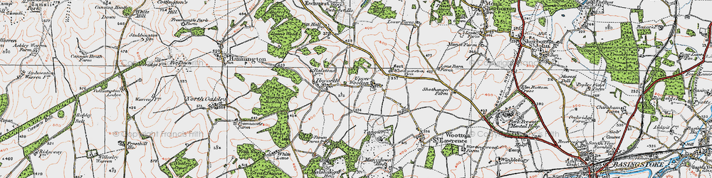 Old map of Upper Wootton in 1919