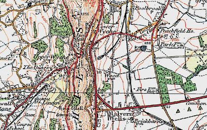 Old map of Upper Wyche in 1920